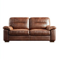 Canapé 2 places marron cognac en cuir synthétique PU 168 x 90 x 92 cm
