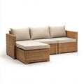 Canapé de jardin modulable 3 places brun et beige en rotin PE 225 x 75 x 70 cm